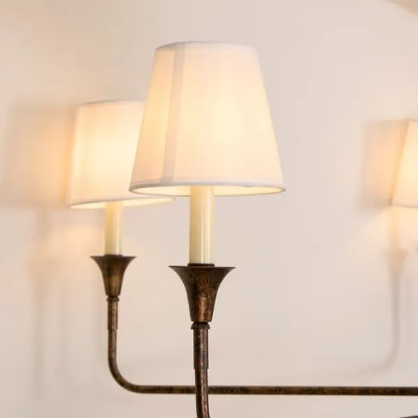 Modern Industrial Metal Chandelier – Luxury Linen Shade Design for Dining or Living Room KL1218