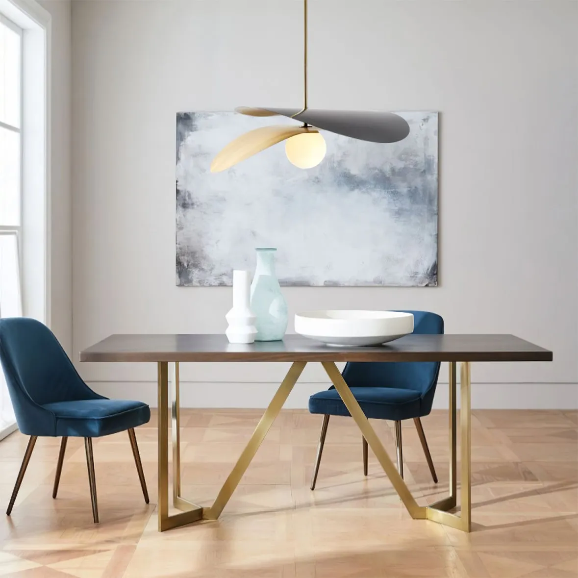 Nordic Simple Double-layer Spherical Glass Ball Chandelier KL541