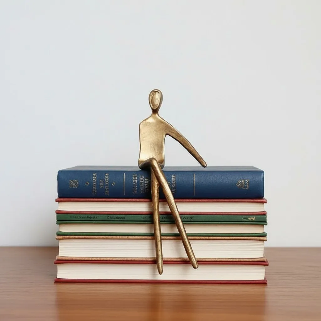 Floxo Abstract Human Figurine And Lazy Dog Sculpture - Nordic Minimalist Metal Decor Shelf And Desk Styling KL2346