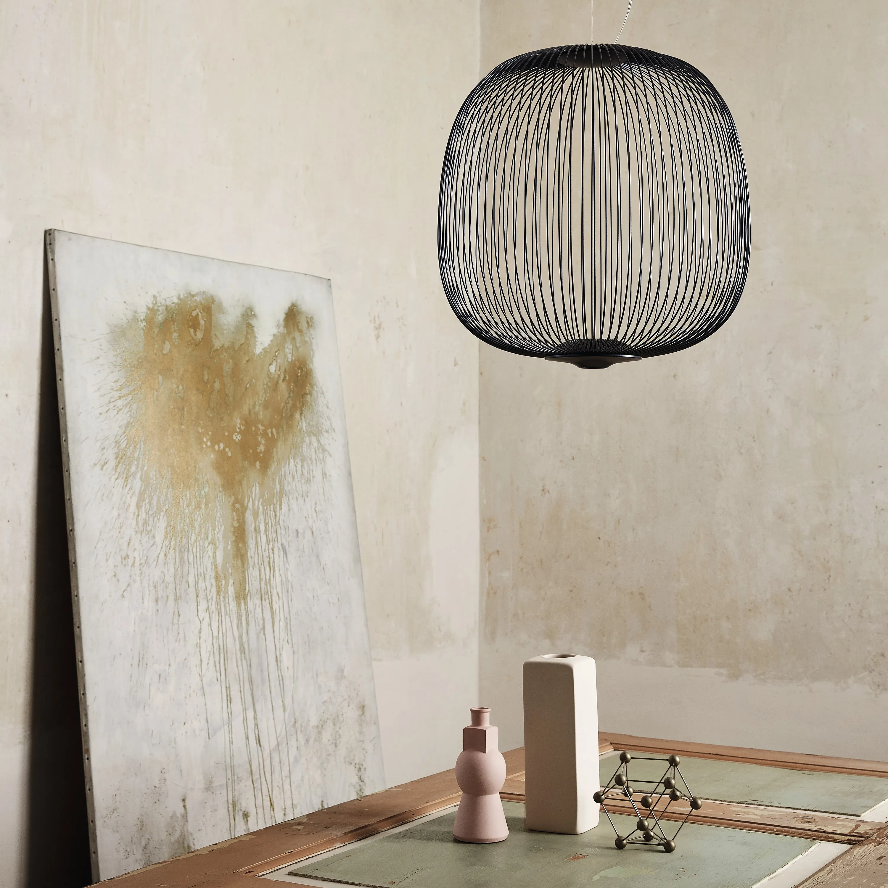 Metal Frame Spokes Pendant Light - Airy Wire Design Lighting for Kitchen Island