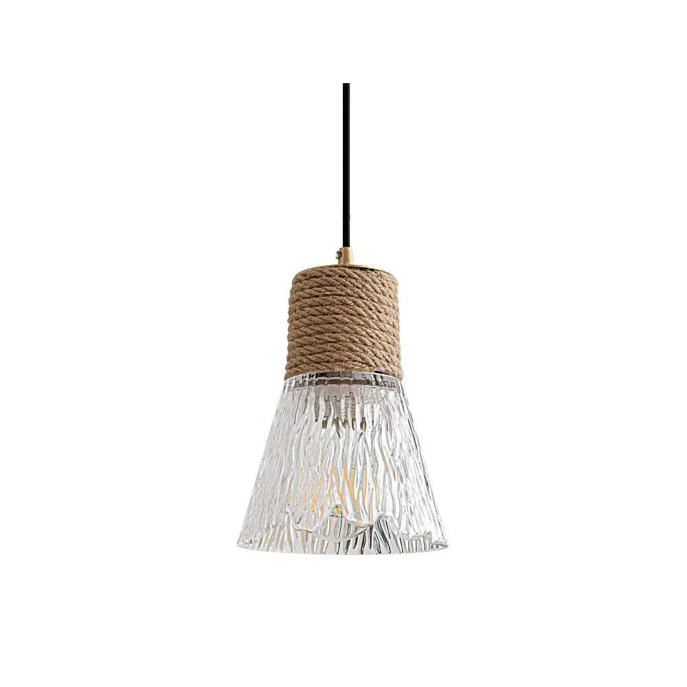 Hemp Rope Glass Pendant Lamp KL1030