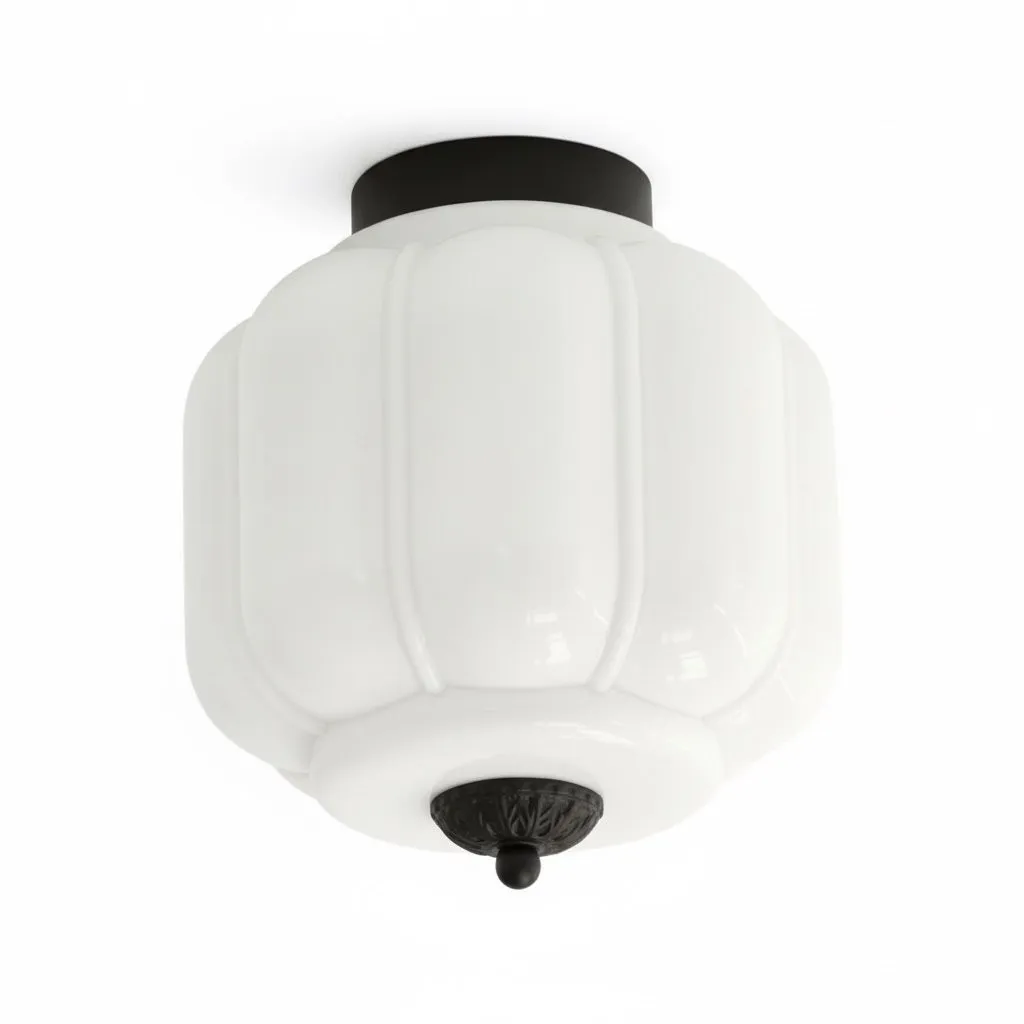 Eloise Pumpkin Inspired Retro Design Glass Ceiling Light - Accent Lighting for Living Room KL1393