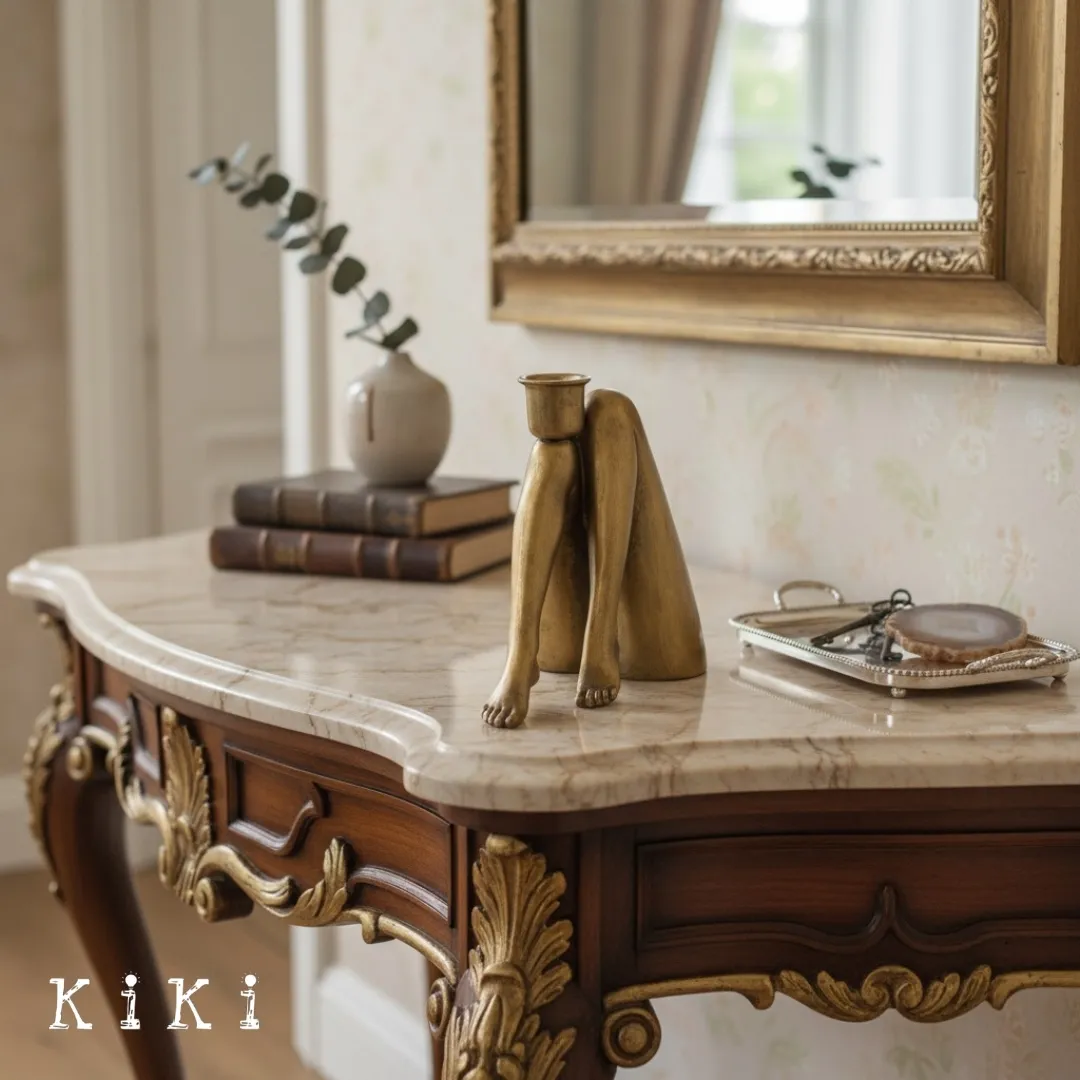 Kickra Sculptural Leg Base Candle Holder - Modern Artistic Design Table Or Living Room Decor KL2204
