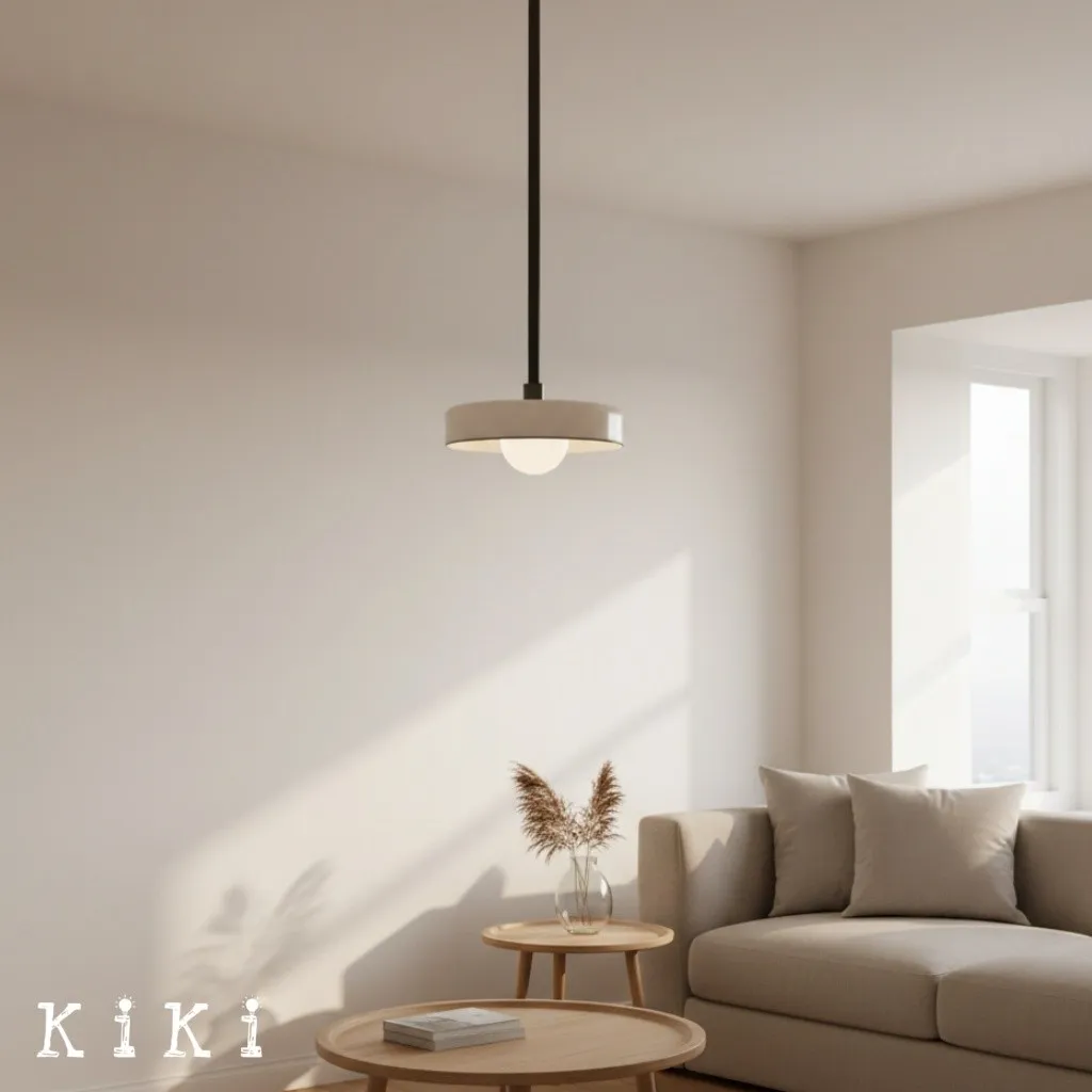 Metal Rod Glass Disc Orb Pendant Light KL923