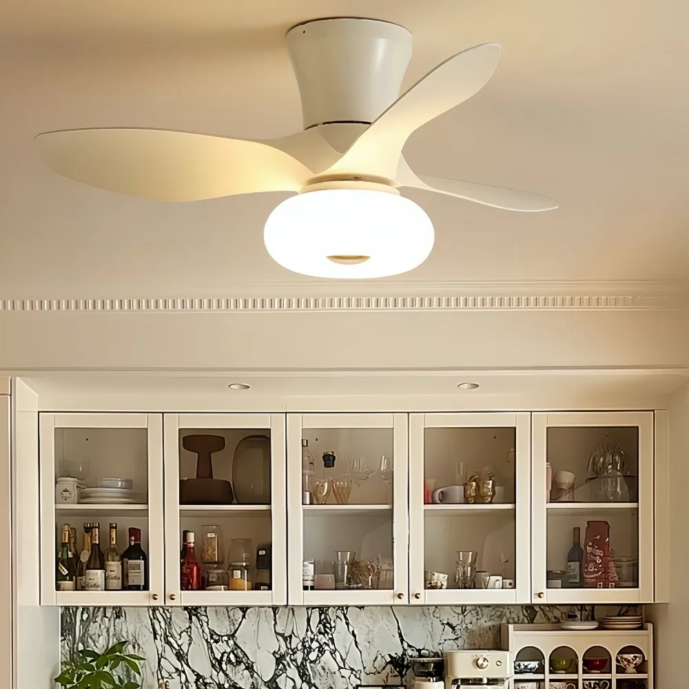 Cream Style Ultra Quiet Led Ceiling Fan For Bedroom KL948