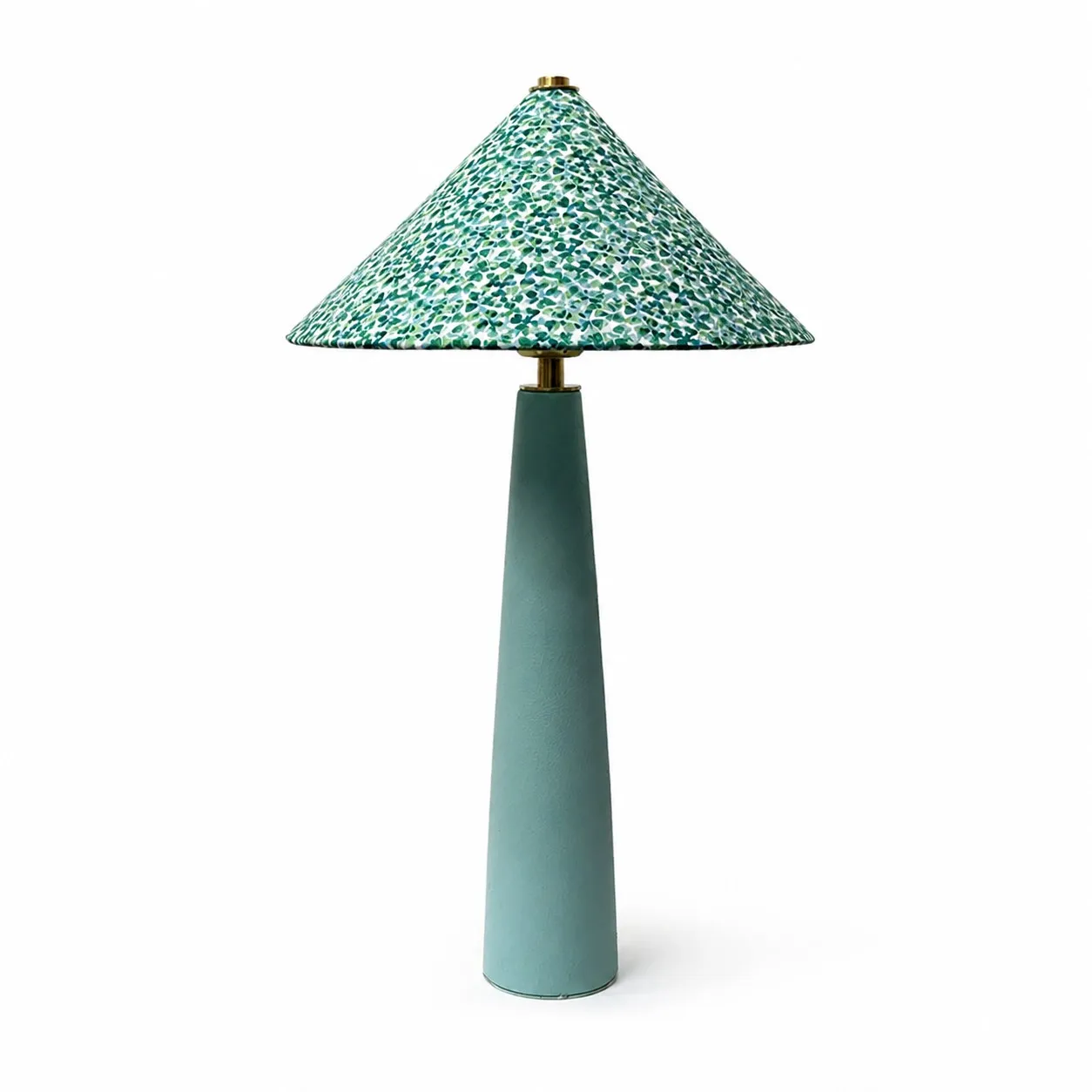Liberty floral shade ceramic table lamp on a white background