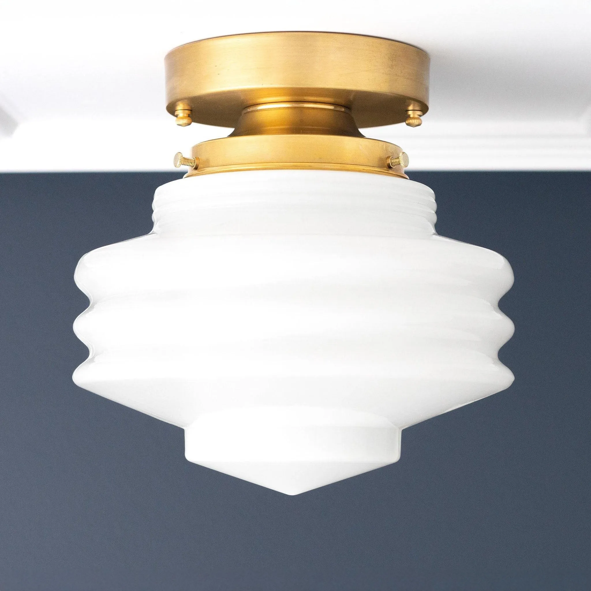 Geotower Glass Art Deco Ceiling Light - Glass Globe - Elegant Home Fixture KL1458