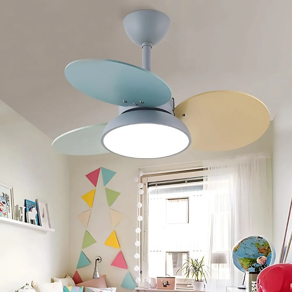 Modern Colorful Led Ceiling Fan Light For Kids Room KL947