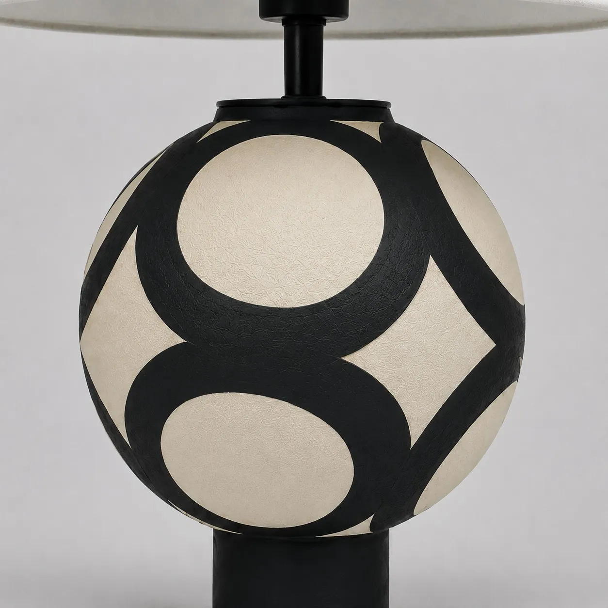 ceramic globe pattern and textured finish detail