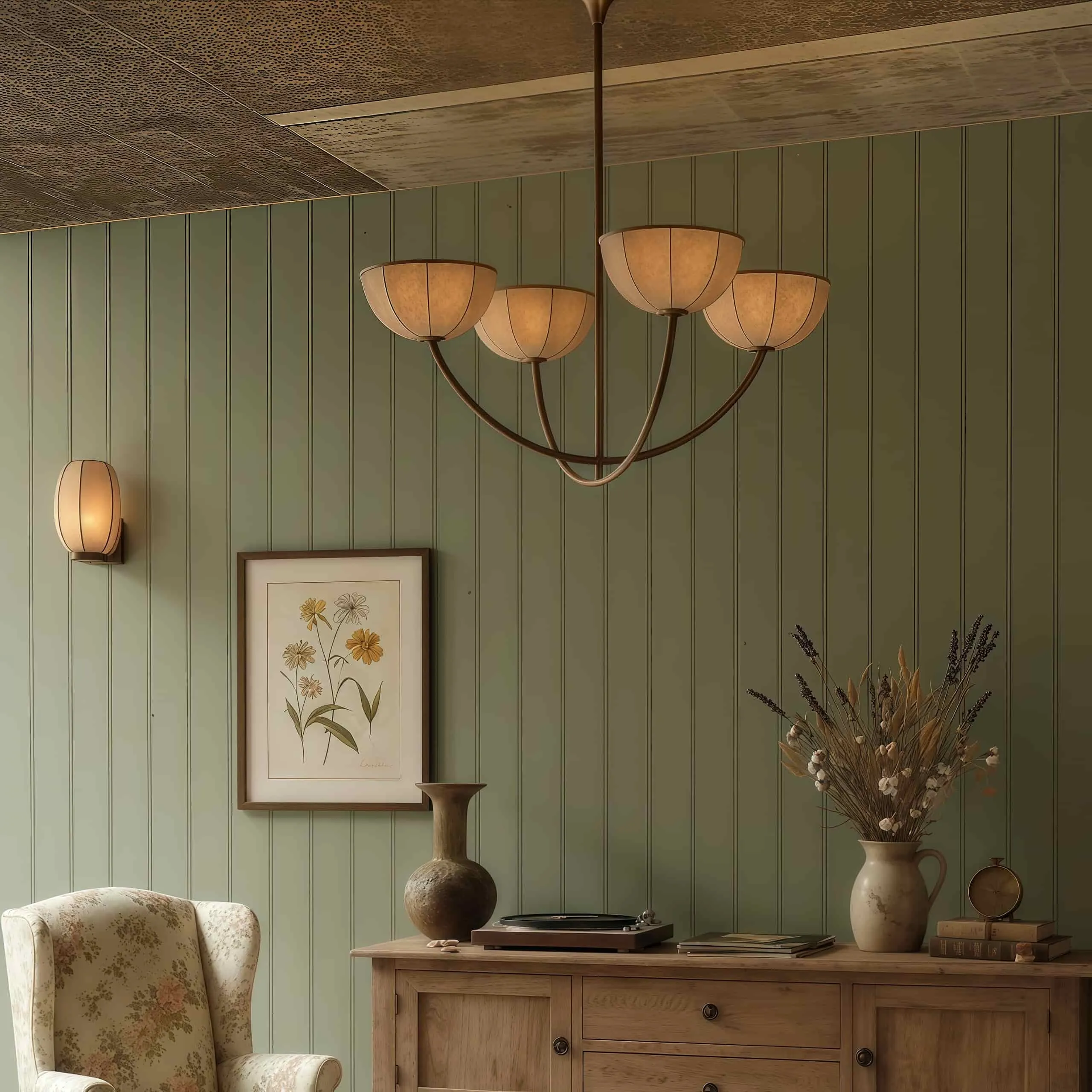 Loomis Elegant Linen Chandelier - Classic Multi Heads Fabric Chandelier for Living Room KL2340
