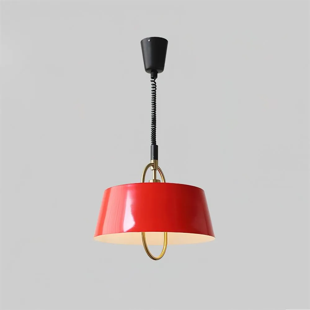 Retro Classic Drum Shaped Retractable Metal Pendant Lamp KL220