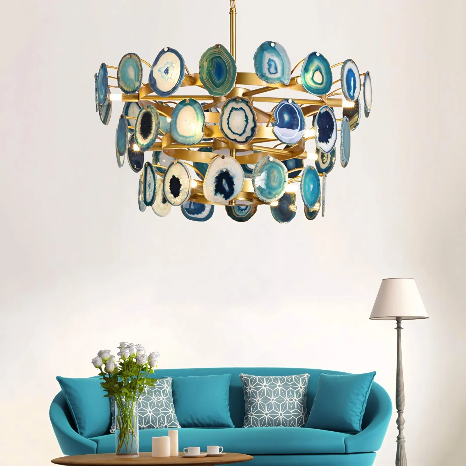 Slice Agate Chandelier/ Tower