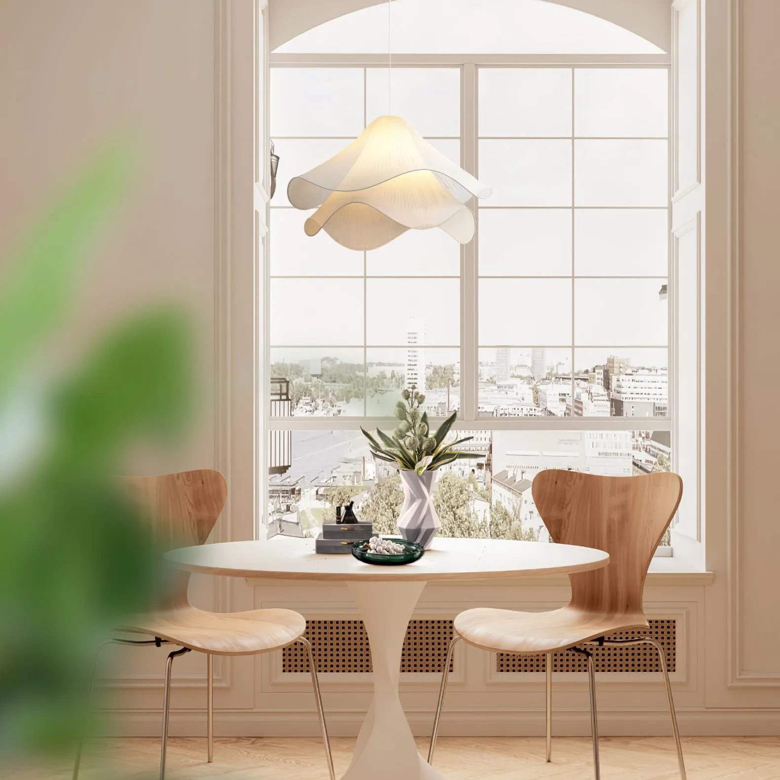 Ethereal Bloom Sculptural Fabric Pendant Light – Modern Floral-Inspired Lighting for Dining & Living Space KL1160
