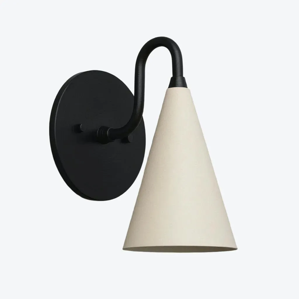 Curva Metal Cone Shade Sconce - Vintage Brass Wall Light for Entryway or Stairwell KL1720