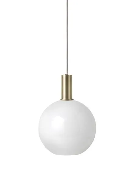 Brass Pendant & Opal Shade