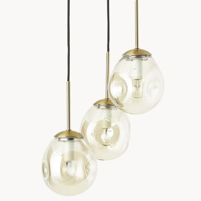 Glissora Hanging Light - Sculptural Cluster Design Tinted Glass and Metal for Entryway KL1739