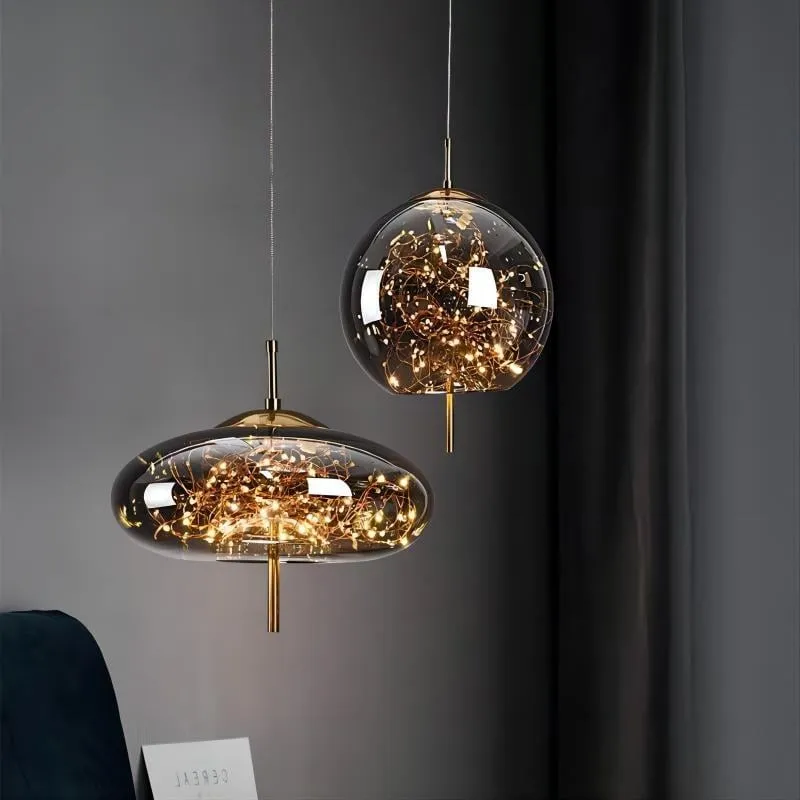 Scandinavian Cylinder Oval Glass Pendant Light KL320