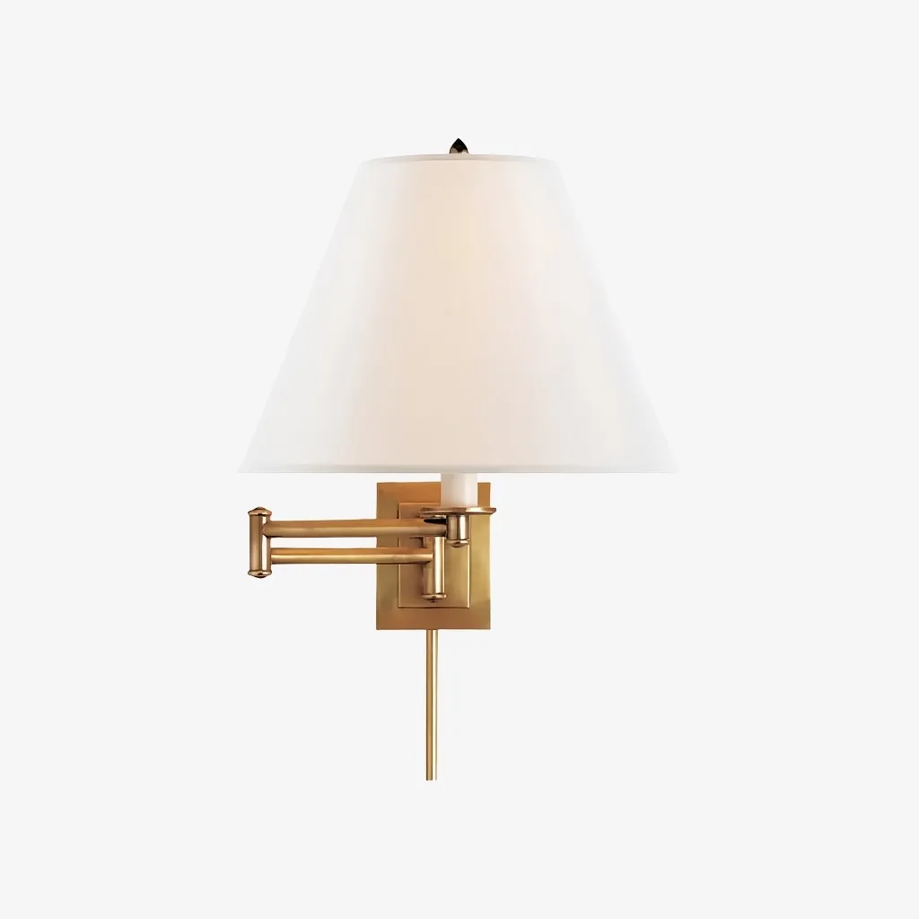 Arcuma Swing Arm Metal Wall Lamp - Retro Rotating Sconce for Bedside Reading KL2067