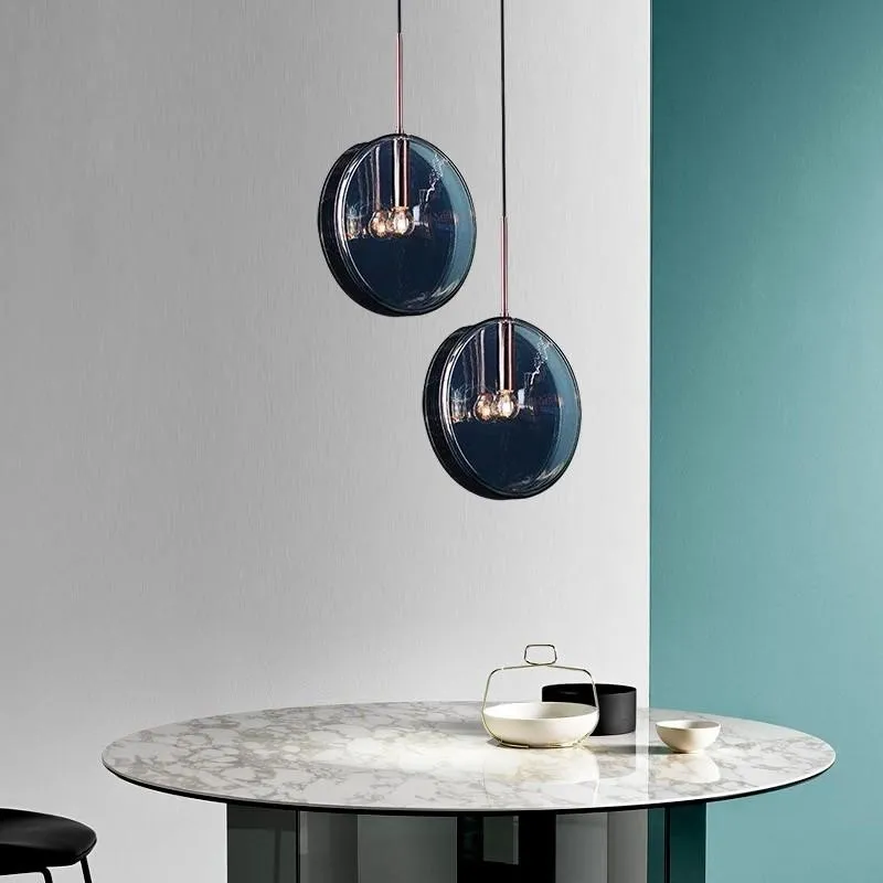 Dark Blue Glass Pendant Lamp