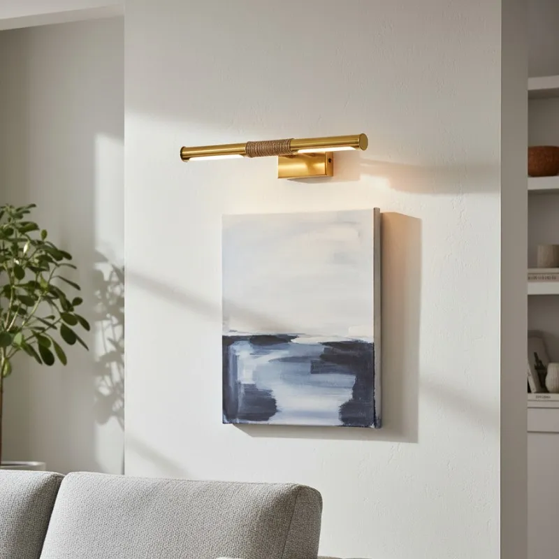Aurix Picture Light - Slim Wrapped‑Center Bar Design Metal Finish Wall Lamp for Gallery & Hallway KL2163
