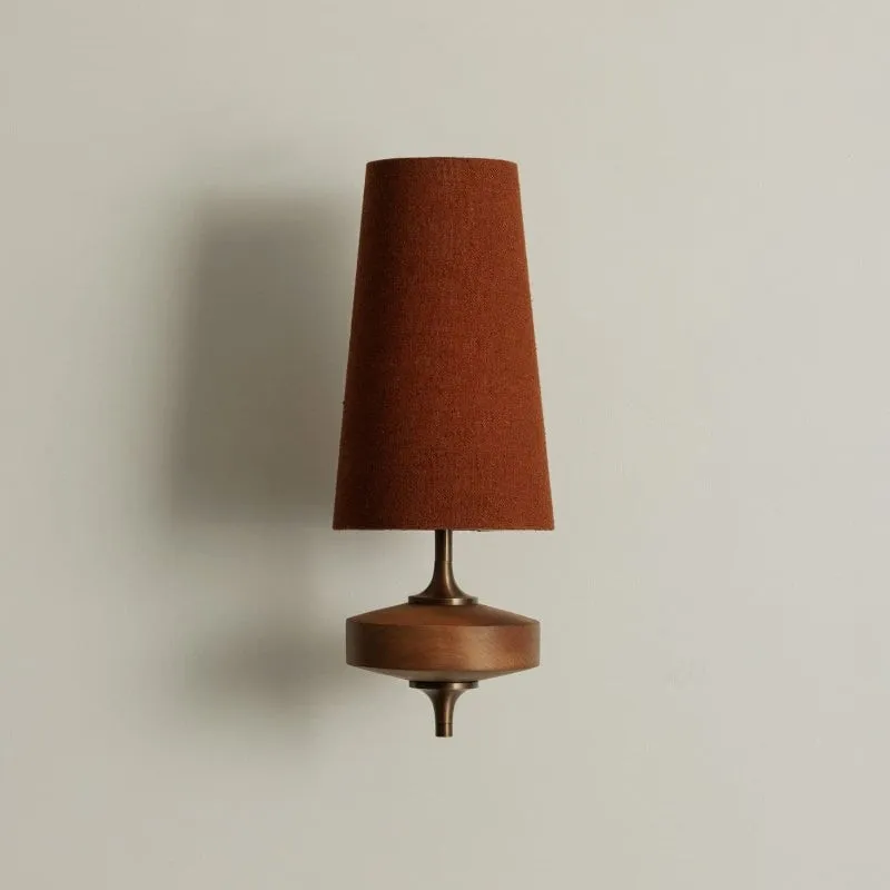 Hour Retro Fabric Shade Wall Sconce – Mid-Century Inspired For Vanity or Bedside KL1176