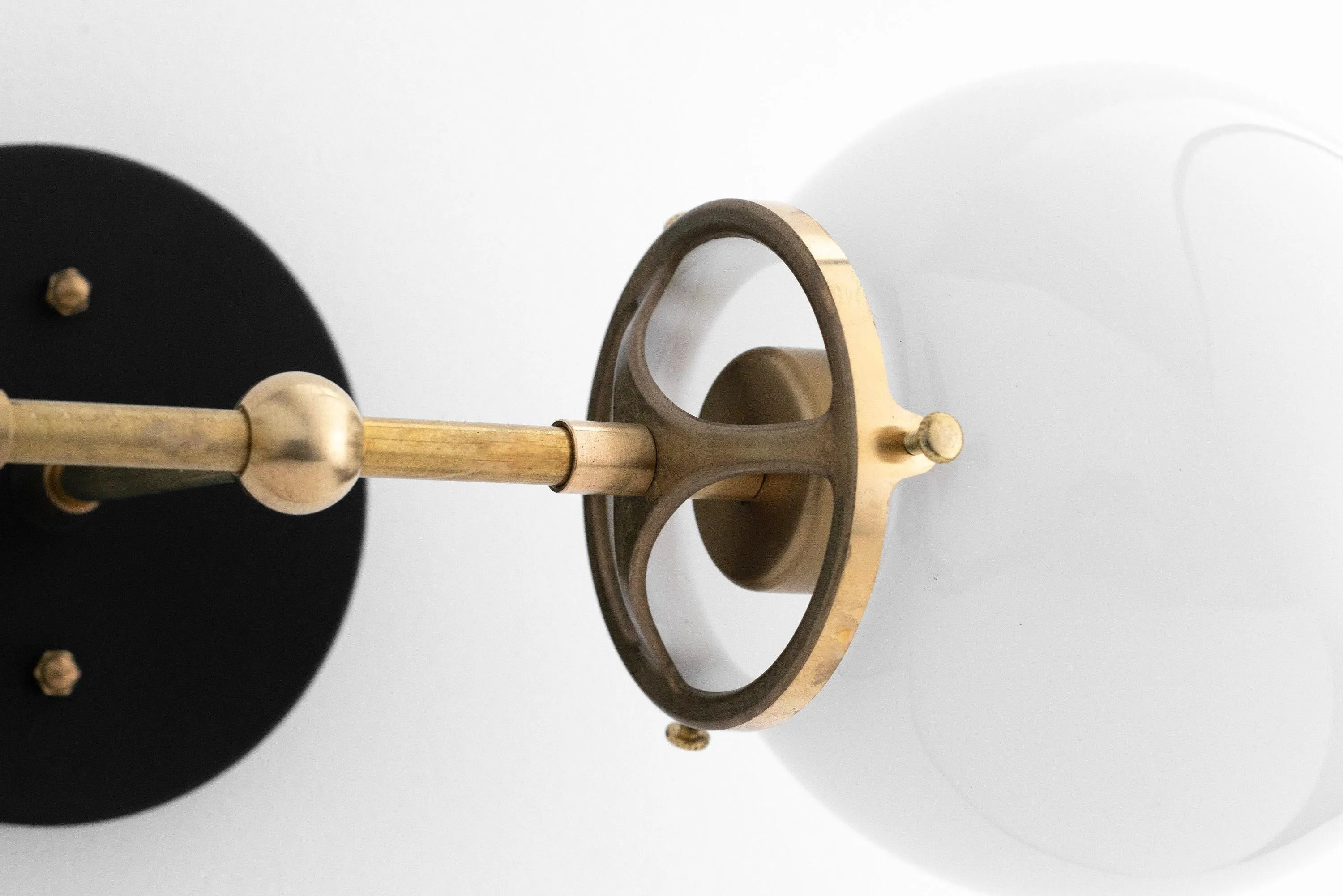Lumio Globe Art Deco Vanity Light -  Opal Globe Bathroom Sconce KL1416