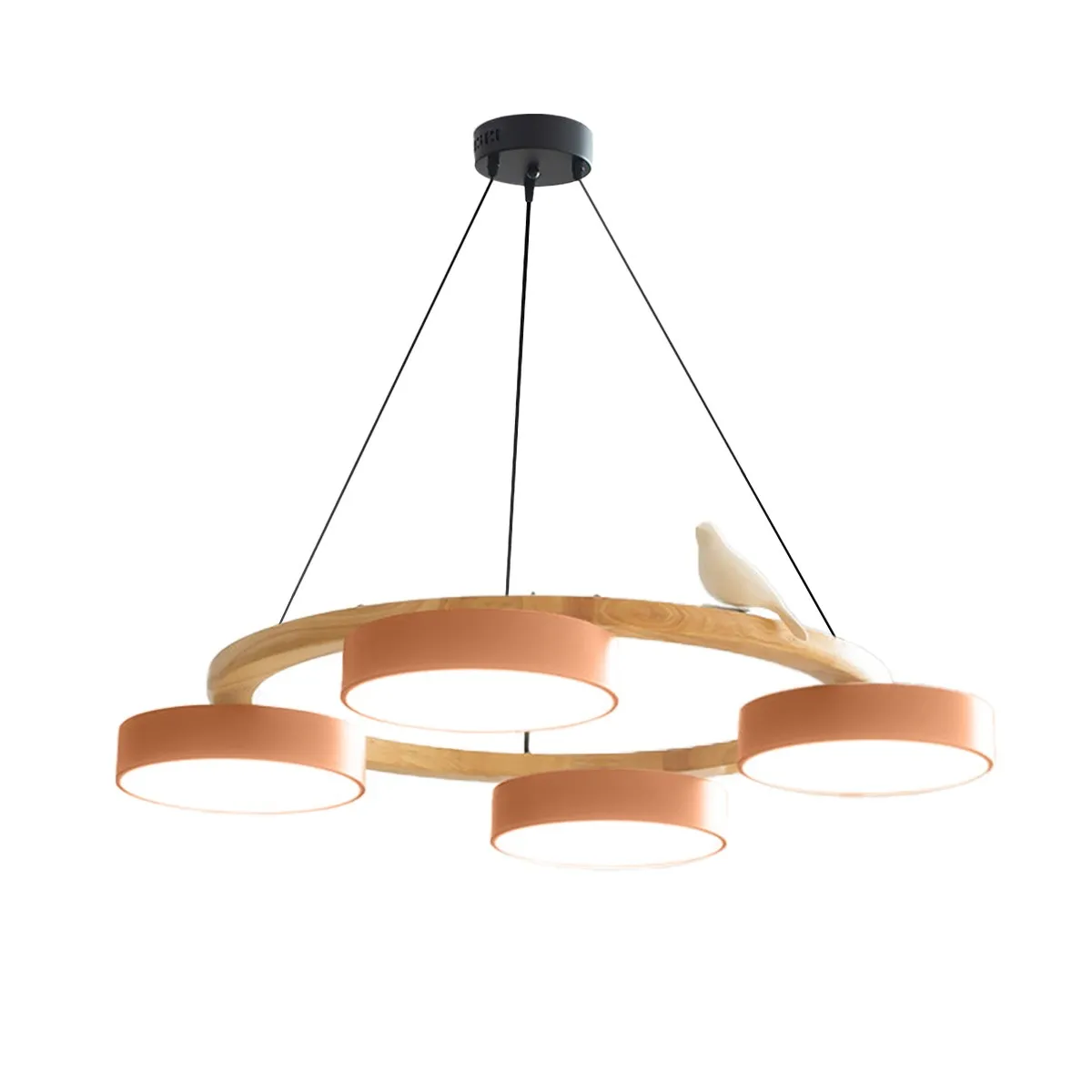 Nordic Wooden Bird Creative Round Chandelier KL775