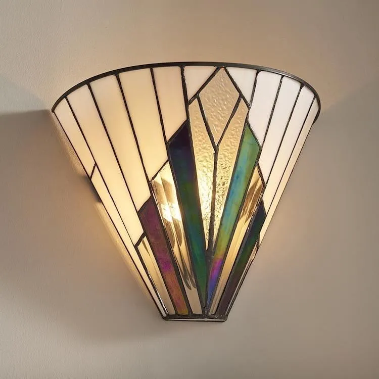TF Astoria Fan Shaped Vintage Glass Wall Sconce for Bedroom and Hallway KL1991