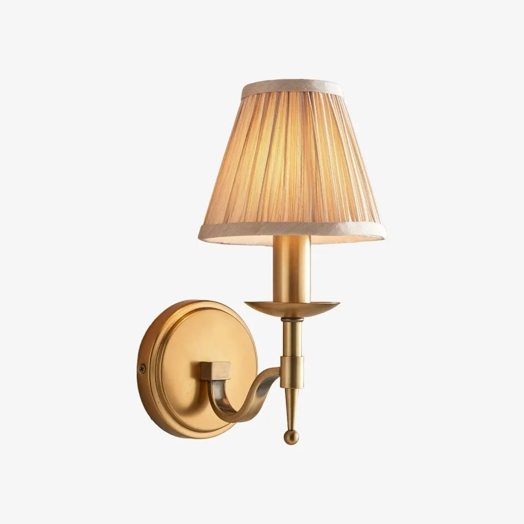 Tela Traditional Brass Wall Sconce - Classic Curved Arm Sconce for Hallway KL1787