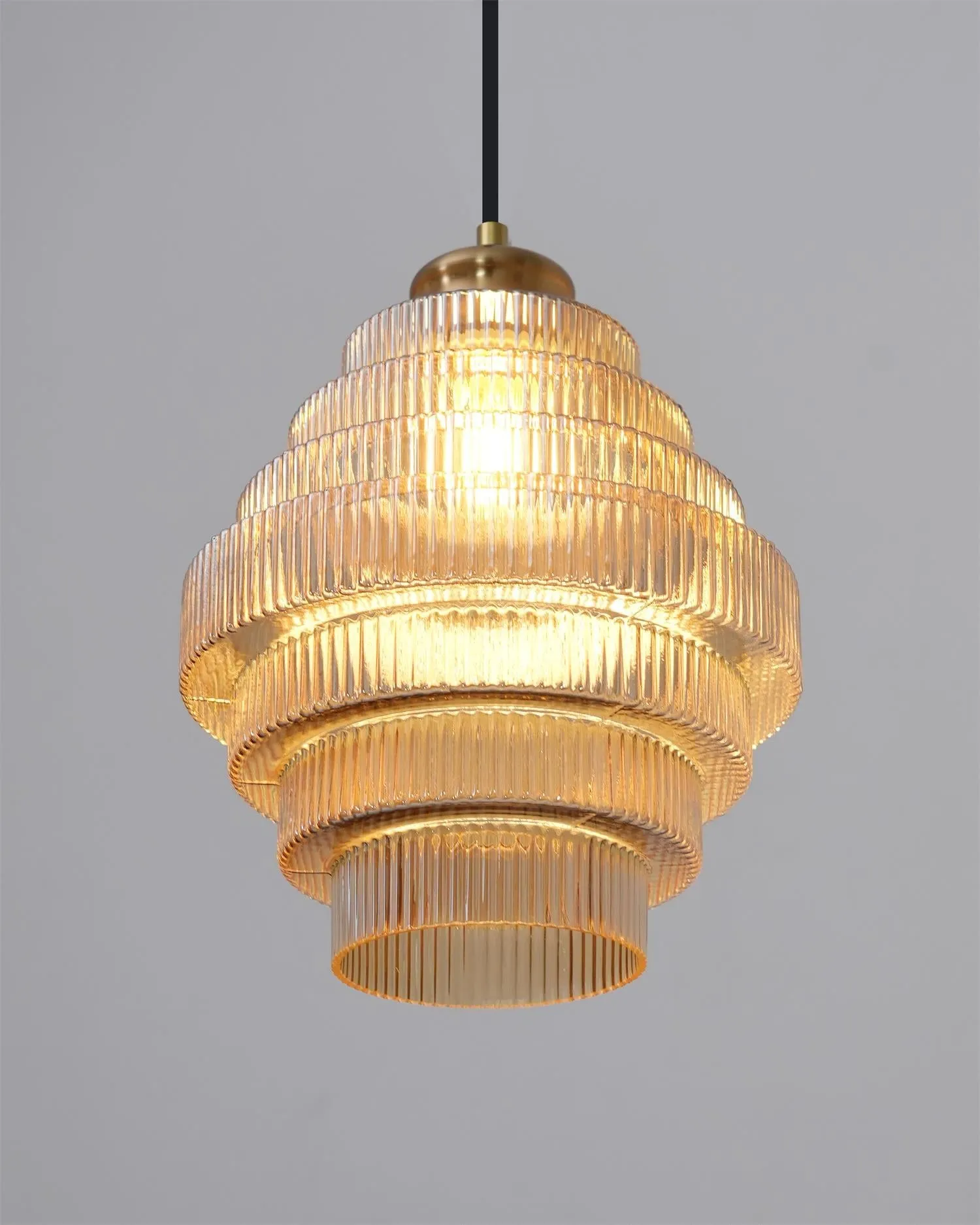 Bottis Layered Glass Pendant Light - Honey Pot Shade Pendant Lamp for Living Room KL467