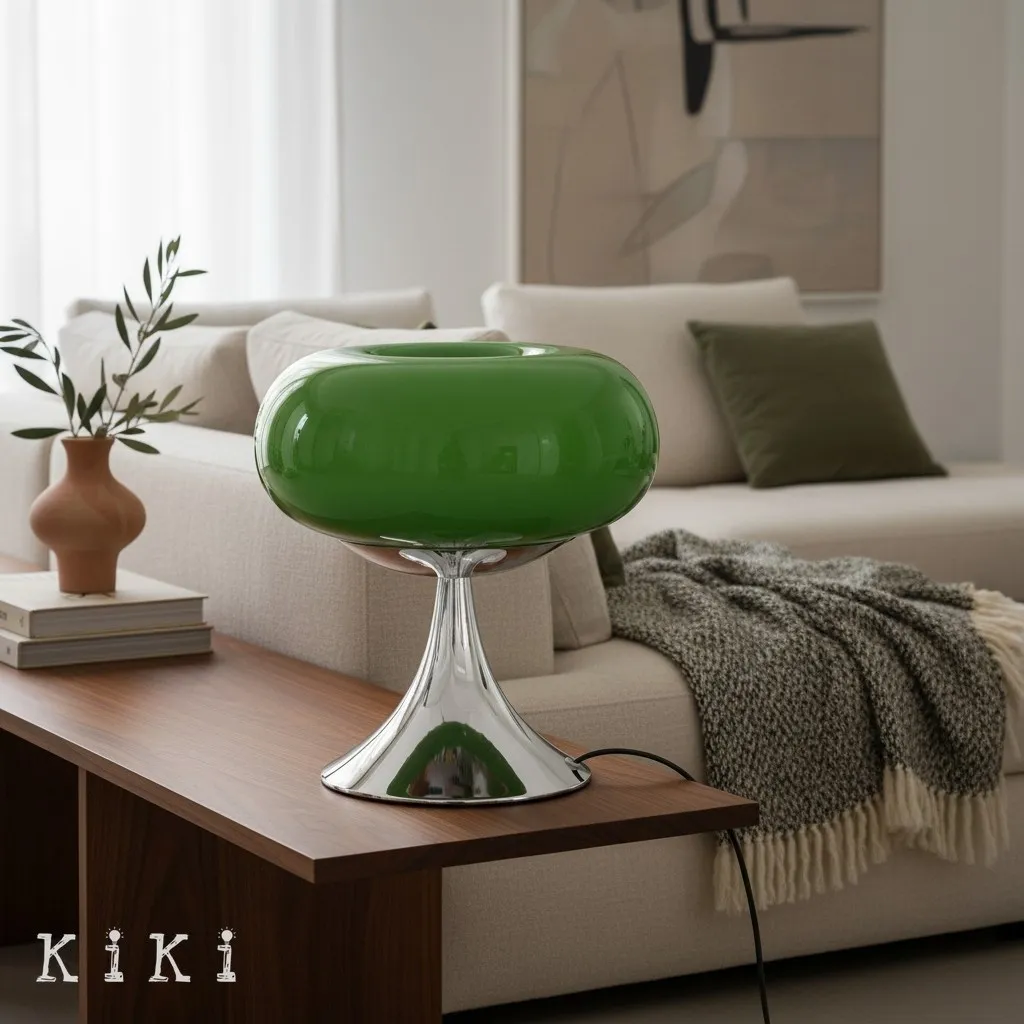 Lollora Apple Metal Glass Table Lamp - Soft Mood Lighting for Nightstand and Study KL128