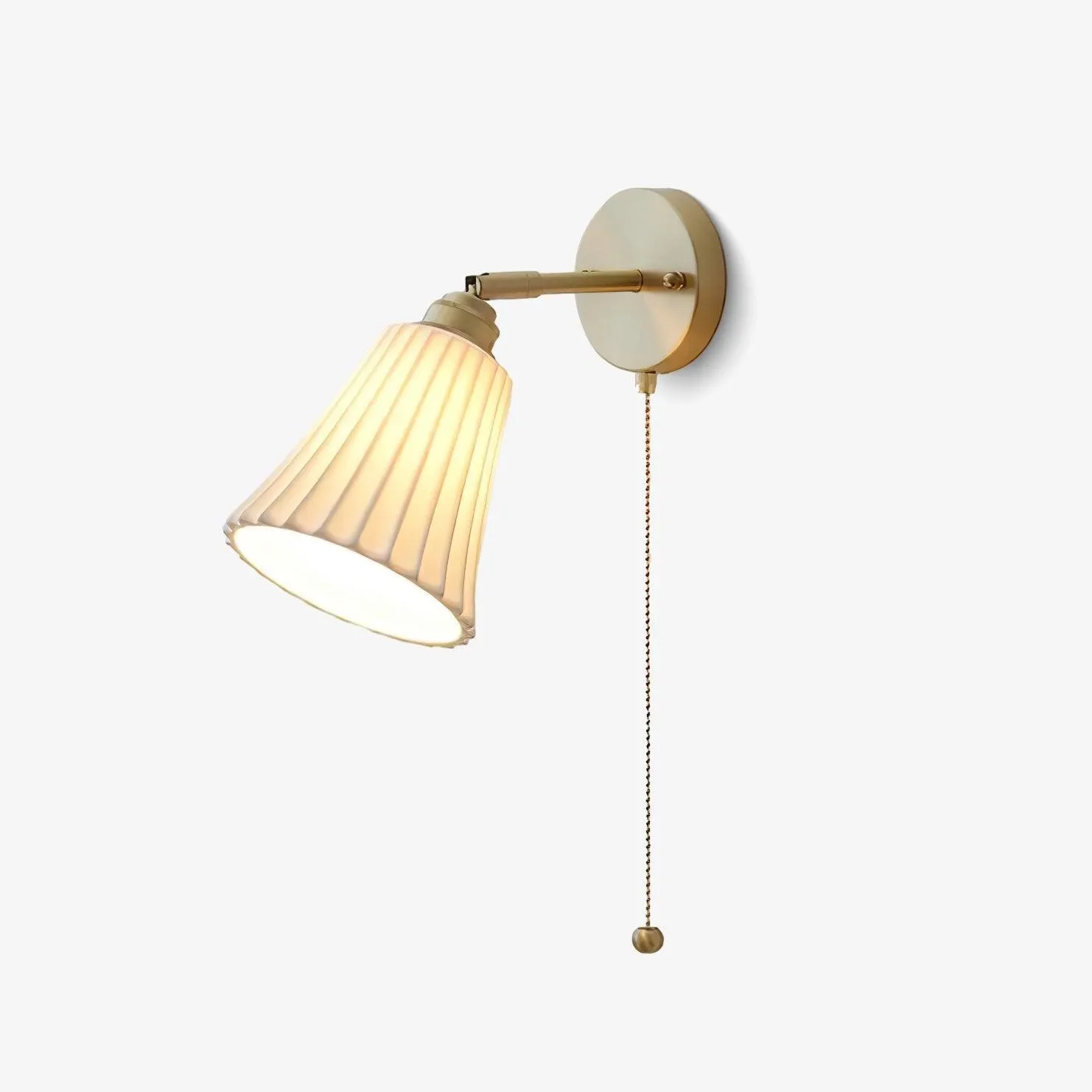 Modern Pull Cord Metal Ceramics Indoor Wall Lamp for Bedroom KL717