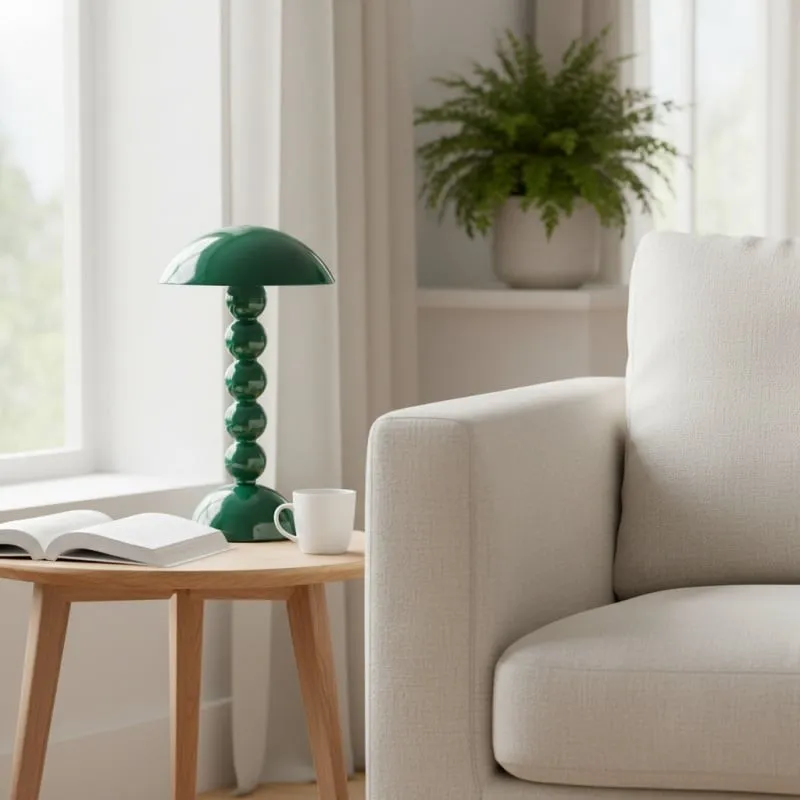 Modo LED Table Lamp - Orb-Stacked Base Mushroom Shade Perfect for Living Room or Bedroom KL1653