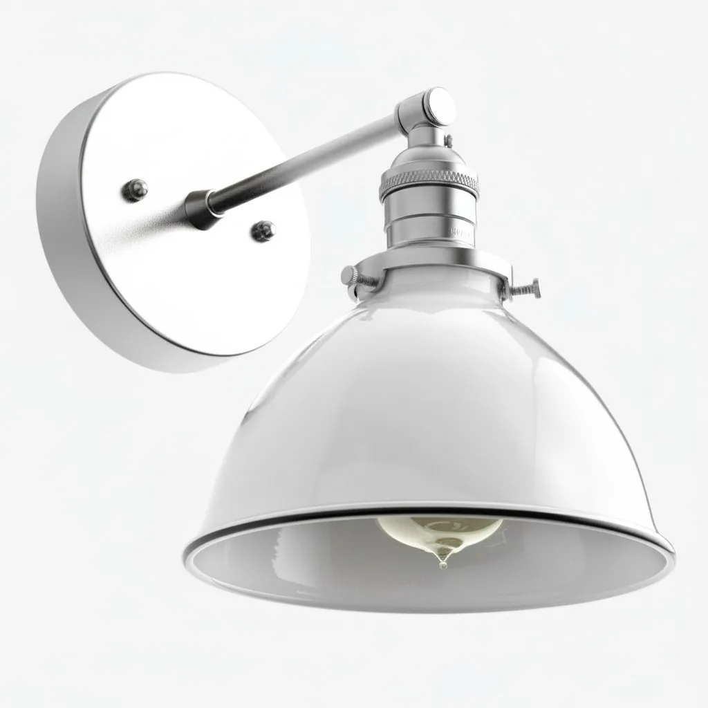 Conique Metal Wall Sconce - White Metal Shade - Industrial Modern Lighting KL1419