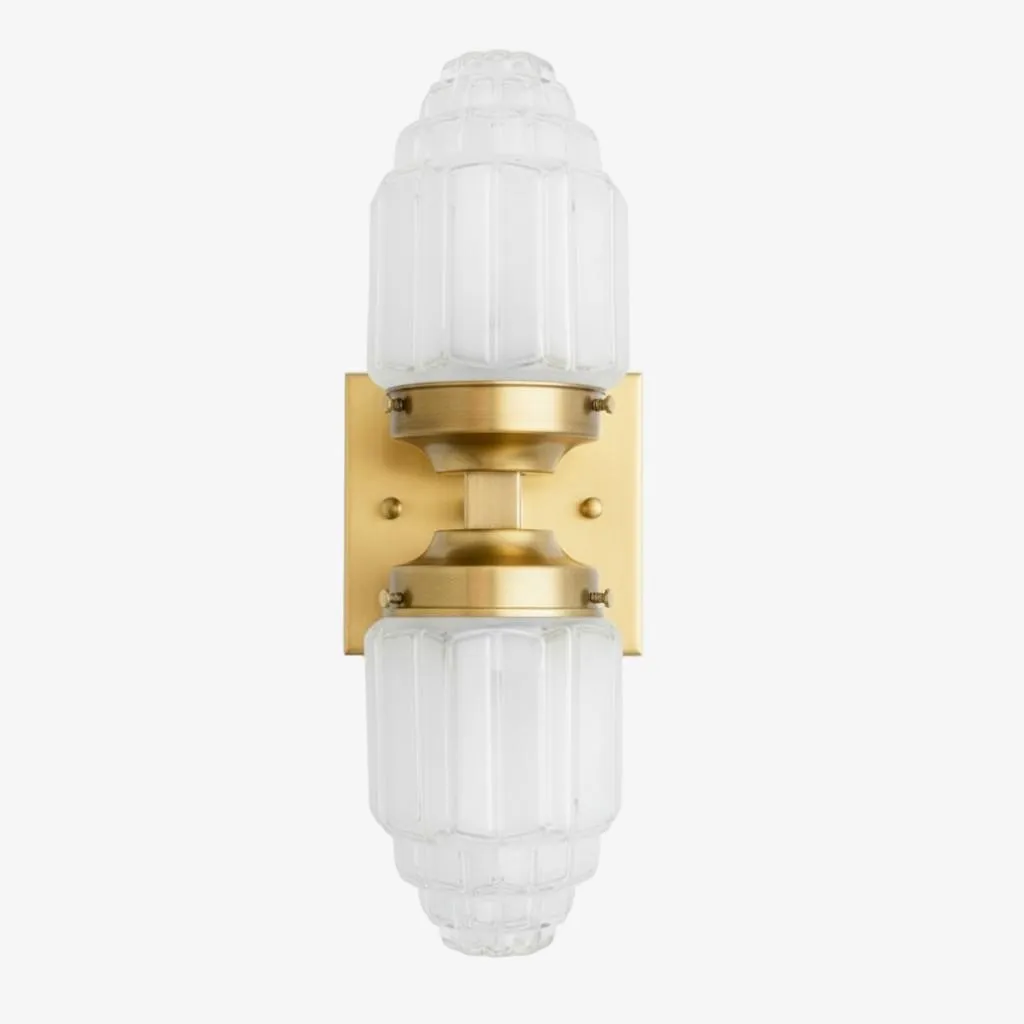 Tierlux Glass Art Deco Wall Sconce - Glass Frosted Globes with Skyscraper Globe KL1444