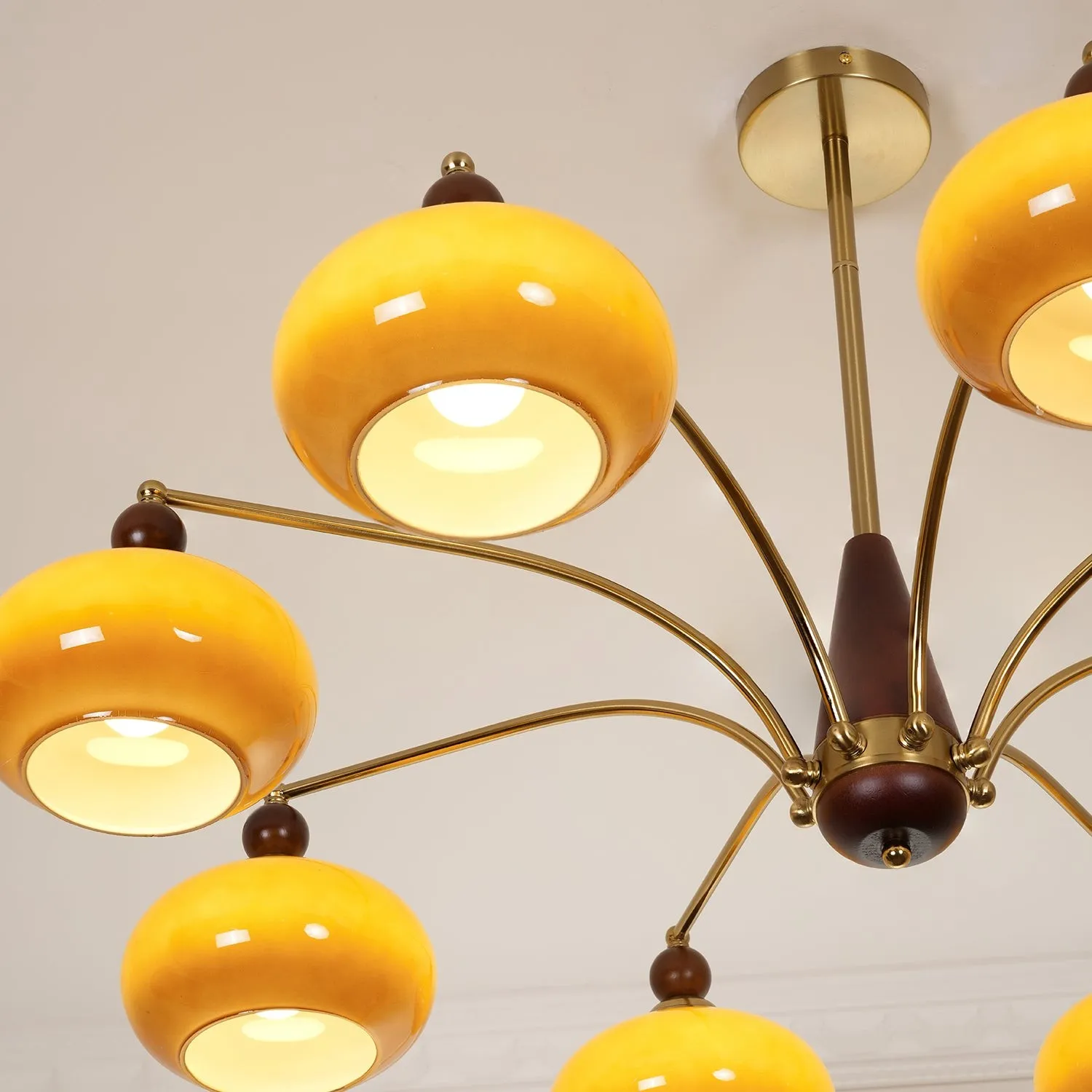 Vintage Multihead Persimmon Chandelier KL609