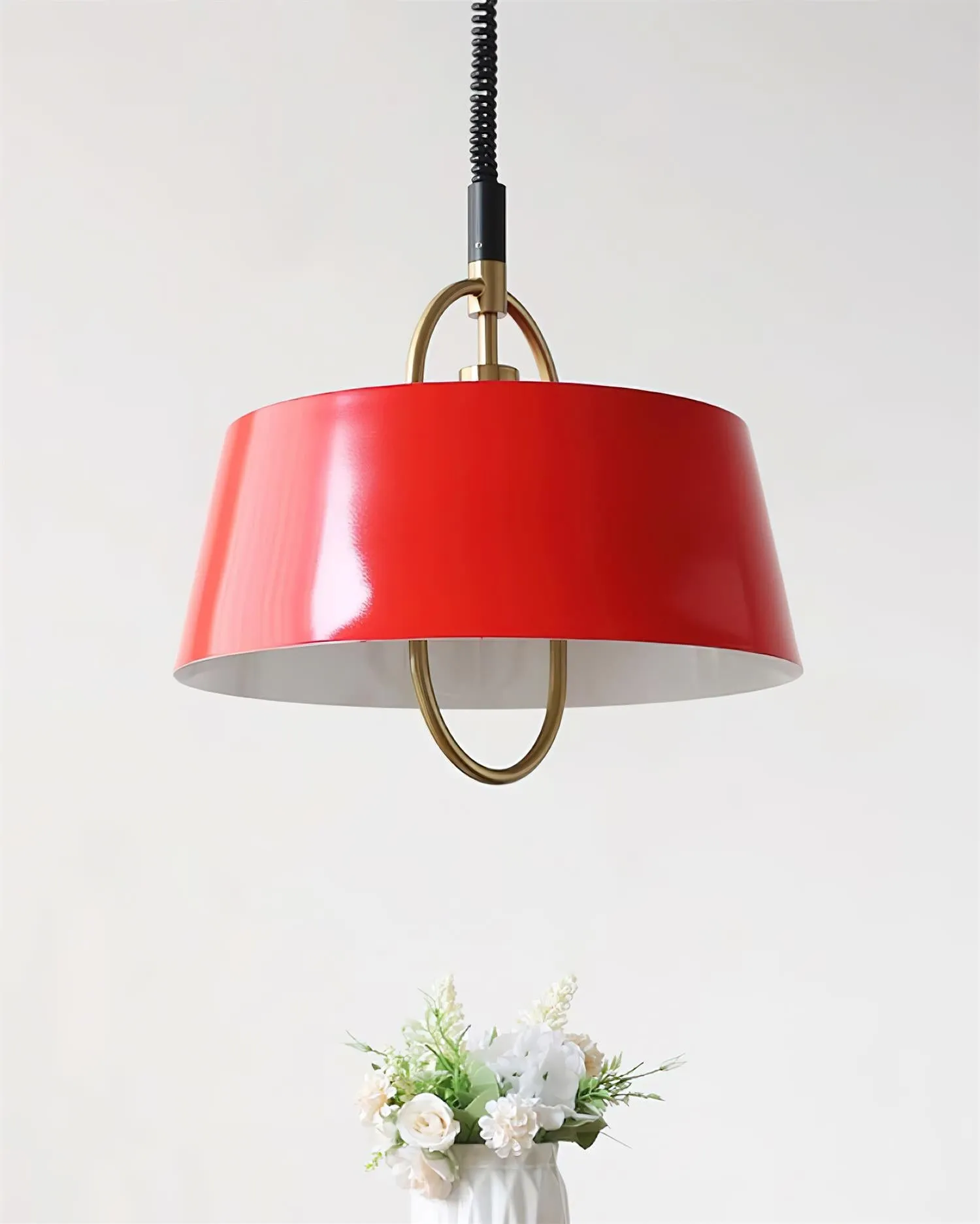 Retro Classic Drum Shaped Retractable Metal Pendant Lamp KL220