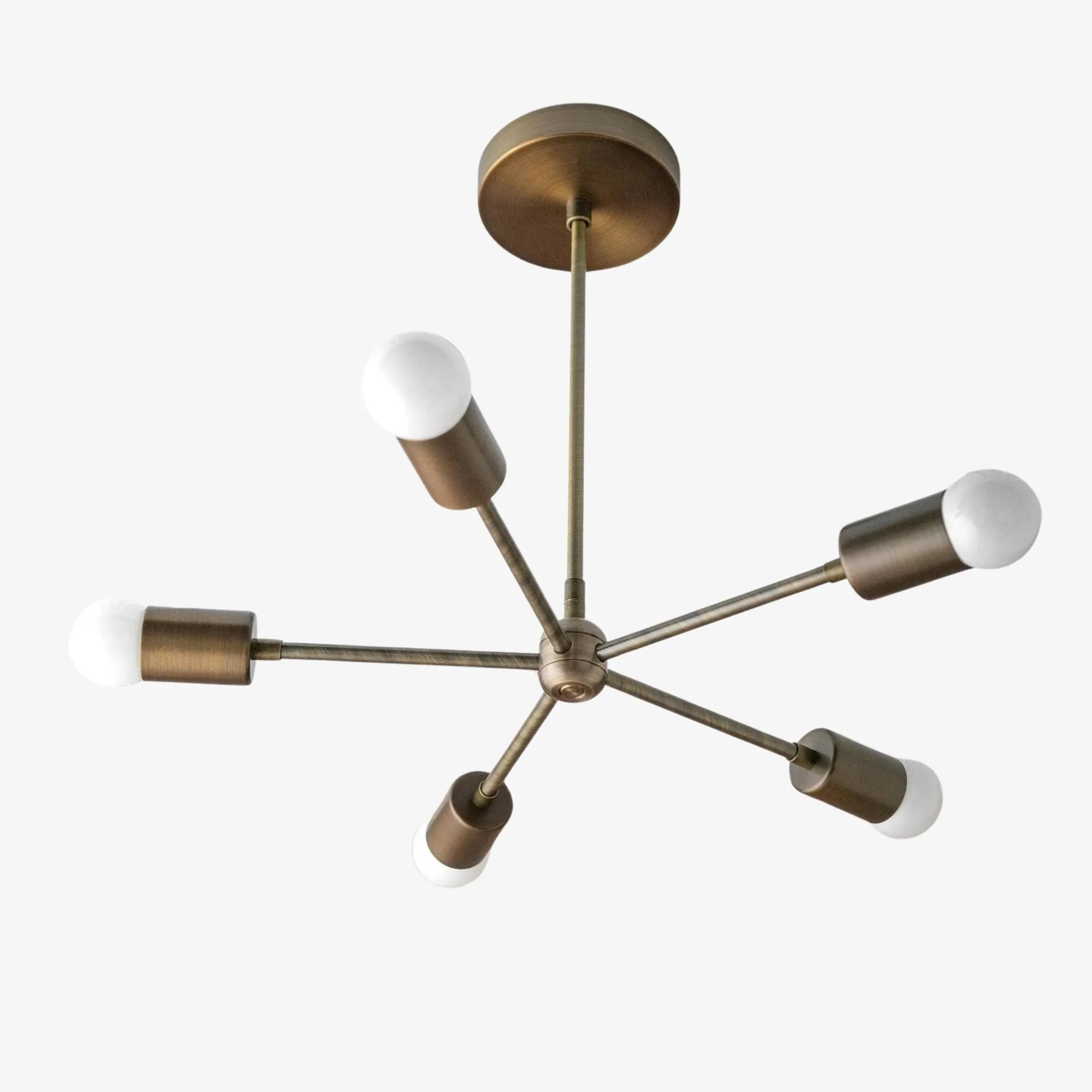 Mobilux Line Mid Century Gold Sputnik Chandelier - Geometric Brass Fixture KL1418