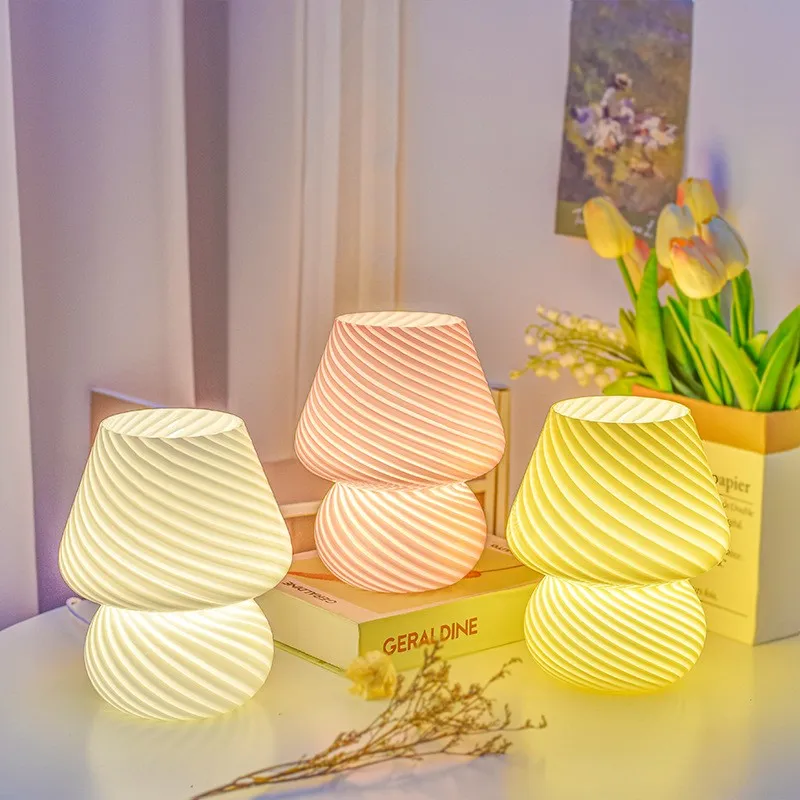 Nordic Macaron Mushroom Glass Table Lamp KL32