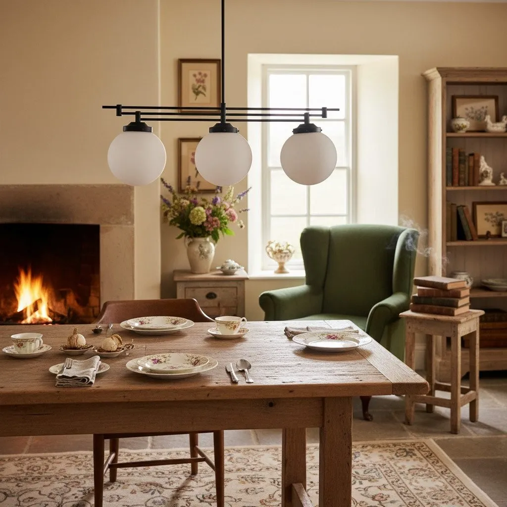 Glorica Glass Frosted Globe Pendant Light - Art Deco Hanging Light for Home KL1493