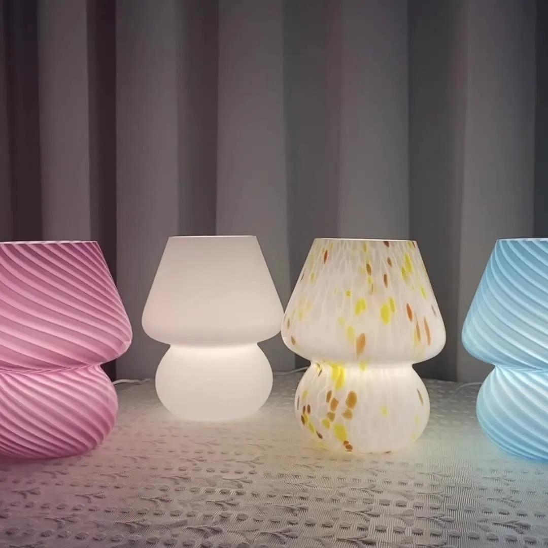 Nordic Macaron Mushroom Glass Table Lamp KL32