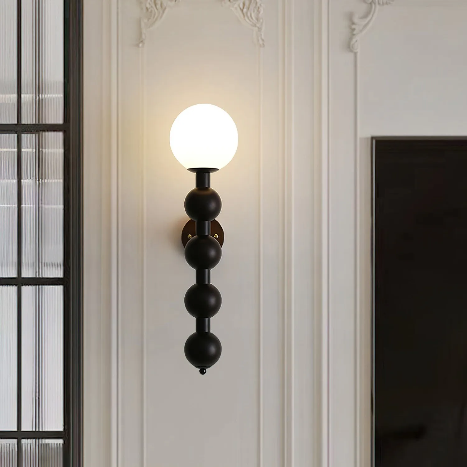 Country French Wooden Gourd Ball Wall Lamp KL144