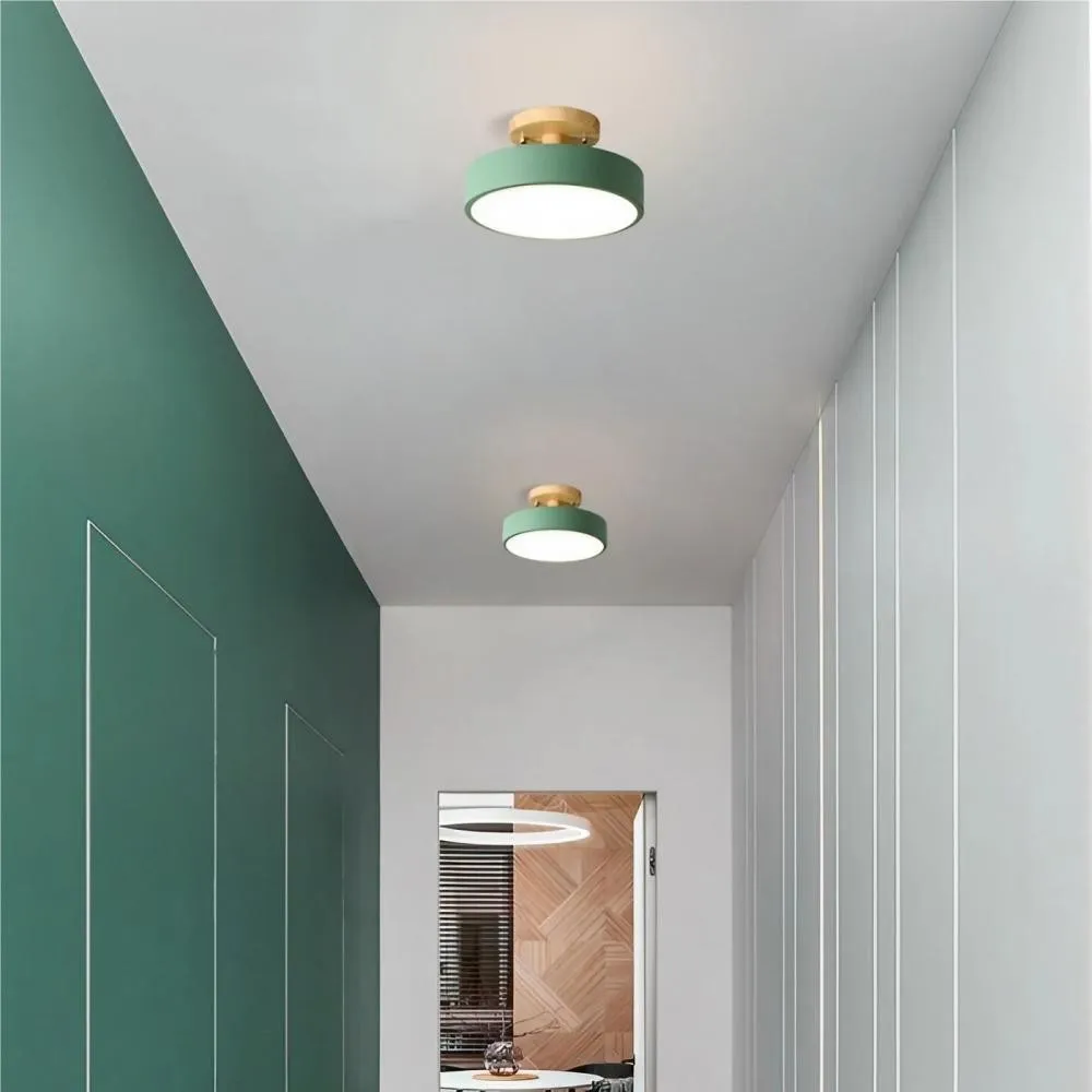 Scandinavian Design Round Wooden Ceiling Light KL37