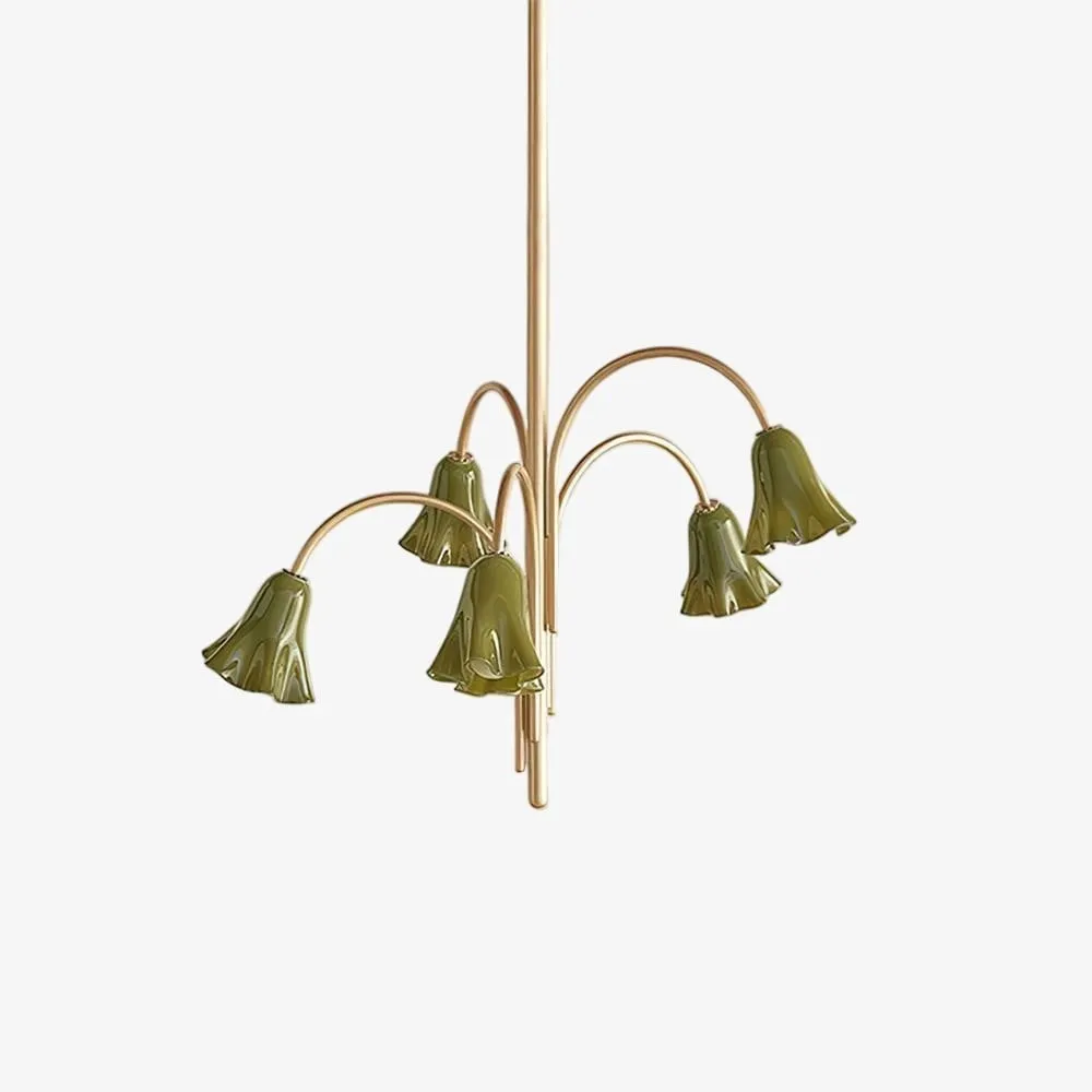 Bellina Modern Romantic Chandelier - Botanical Lily Design with Glass Flowers KL1449