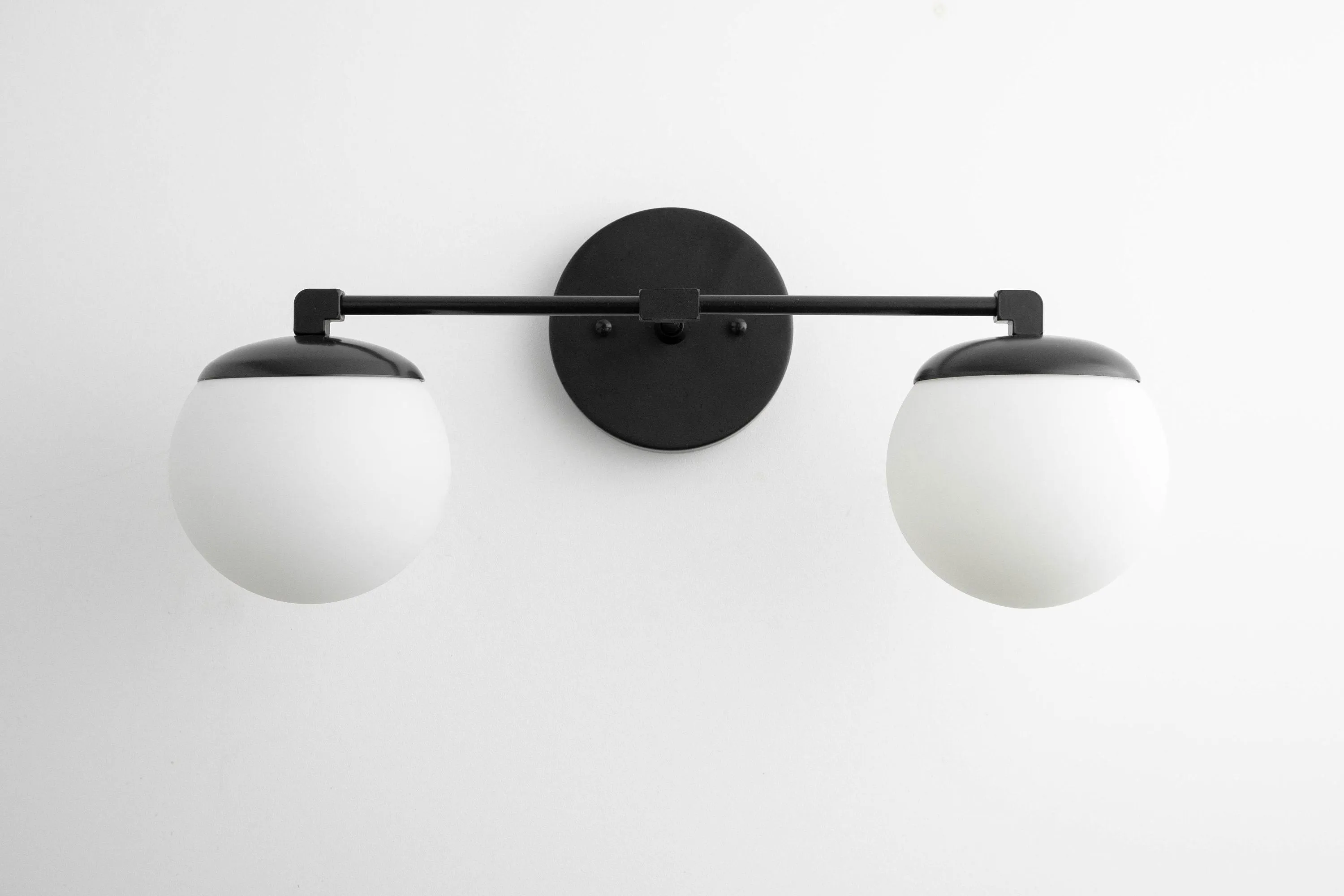 Glorica Glass Vanity Light - Art Deco Brass Wall Globe Fixture Modern KL1500