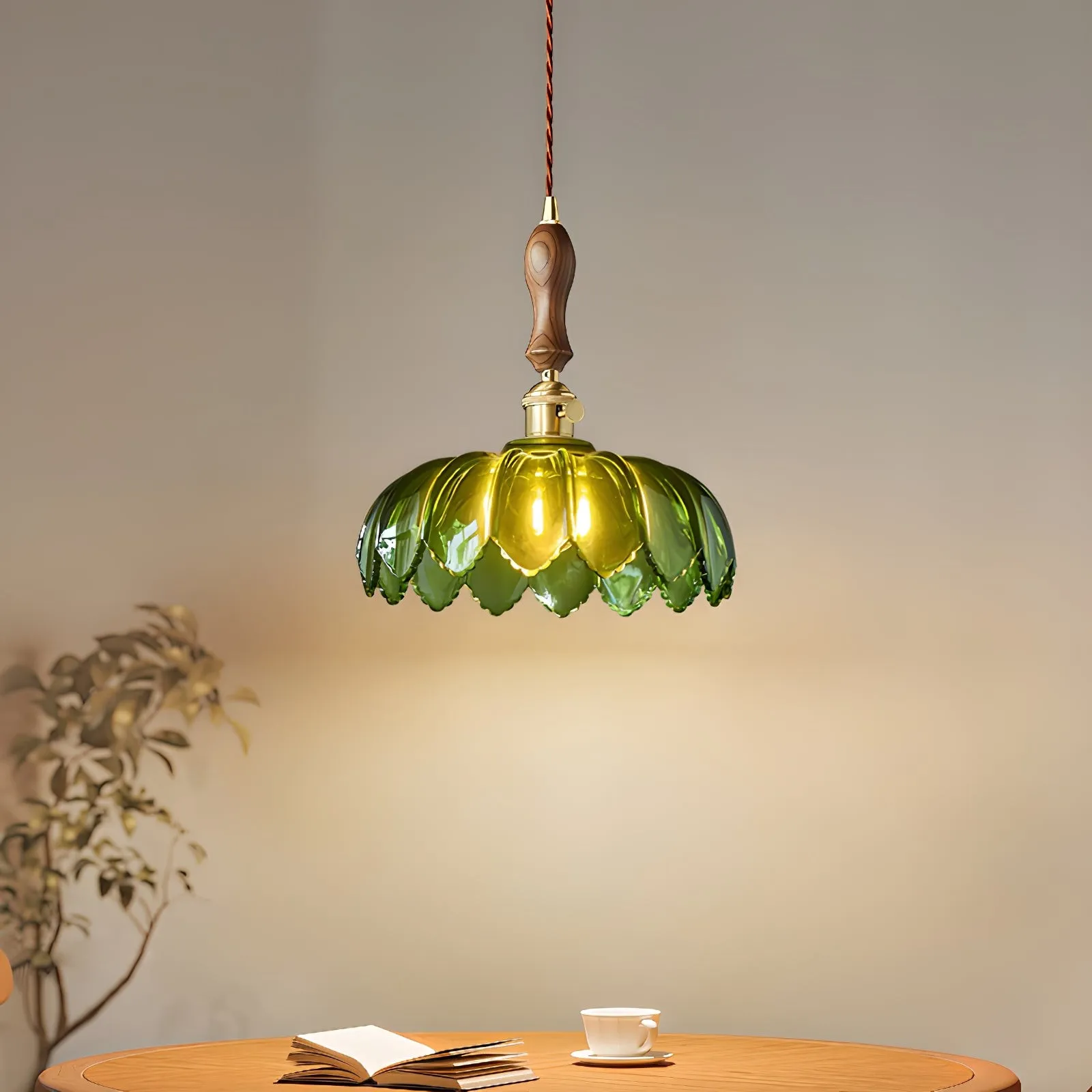 Retro Petal Green Pendant Lamp KL452