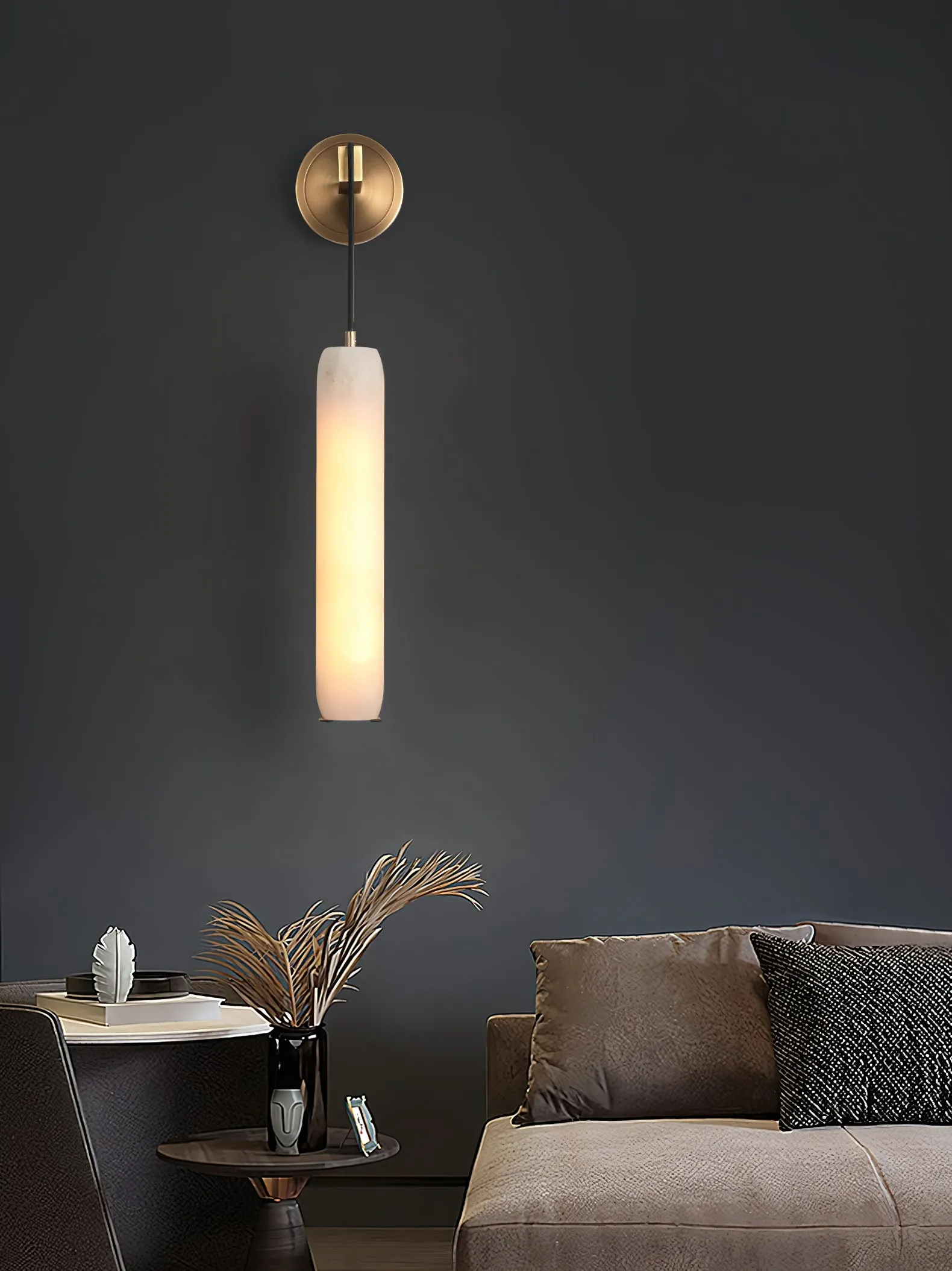 Alabaster Flute Wall Lamp D437