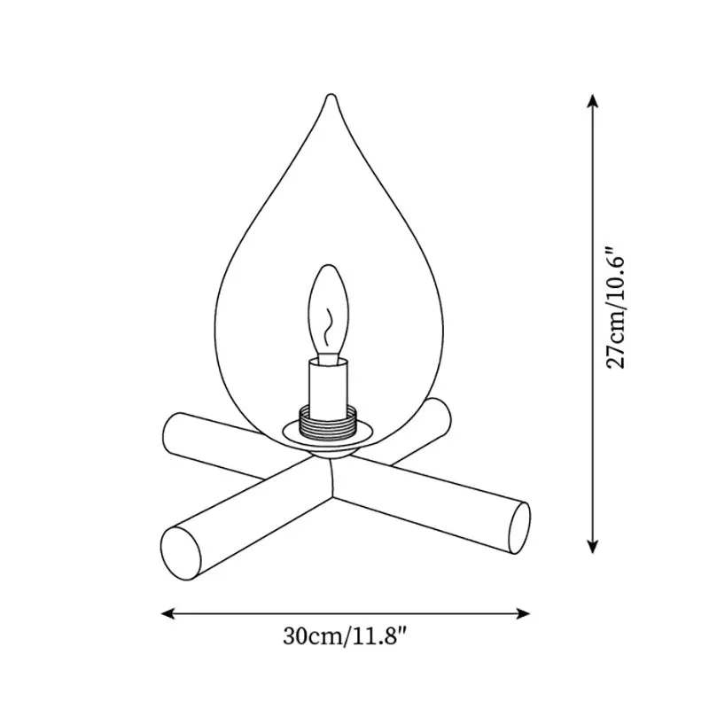 Funny Fire Shape Small Flame Table Lamp KL370