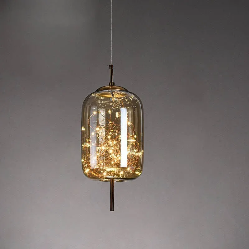 Scandinavian Cylinder Oval Glass Pendant Light KL320