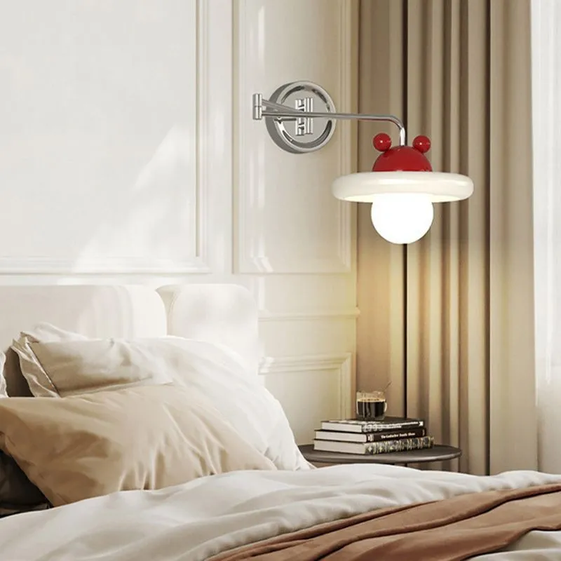 Modern Cream Chrome Swing Arm Wall Light KL162